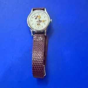 Vintage Disney Lorus Minnie Mouse Watch with Red Leather Strap